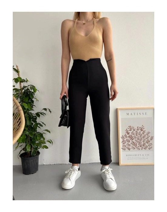 Atlas fletolu pantolon siyah