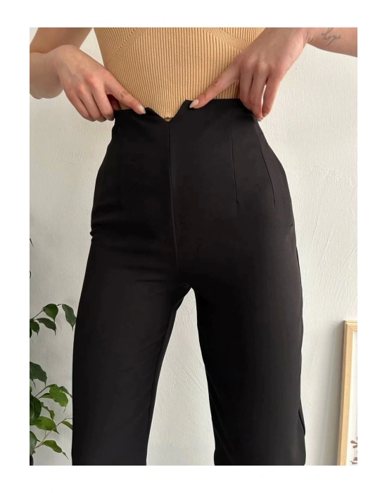 Atlas fletolu pantolon siyah