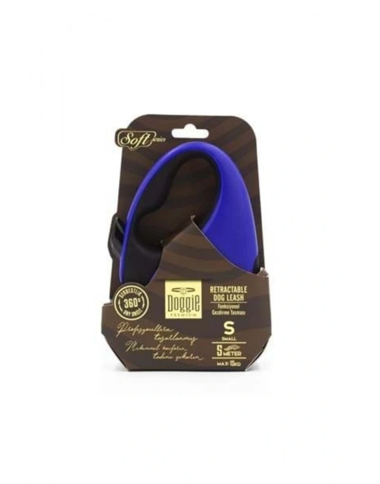 Doggie Soft Otomatik Köpek Uzatma Tasması Small Royal Mavi 15 Kg 5 Mt