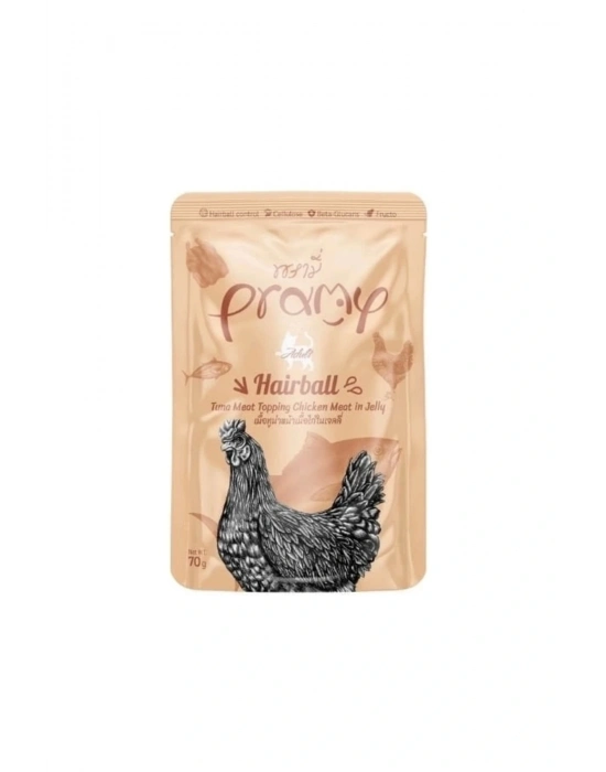 Pramy Jöle İçinde Ton Balıklı Ve Tavuklu Pouch Yetişkin Konserve Kedi Maması 70 Gr