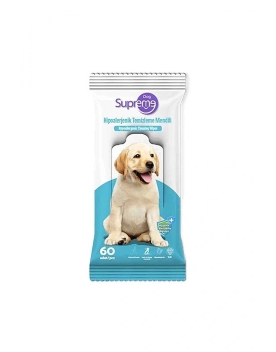 Supreme Kokusuz Hipoalerjenik Köpek Temizleme Mendili 60 Adet