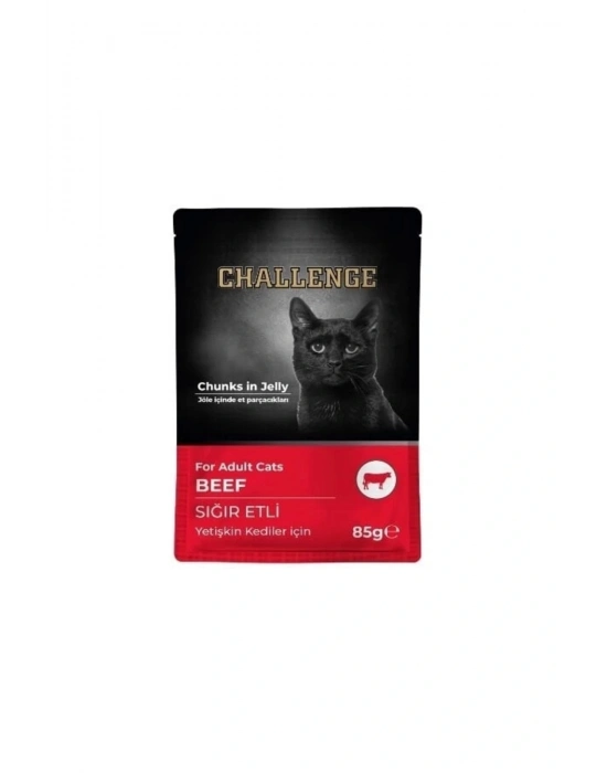 Challenge Sığır Etli Pouch Yetişkin Konserve Kedi Maması 85 Gr