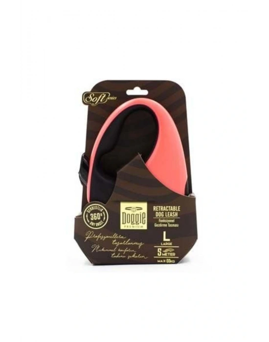 Doggie Soft Otomatik Köpek Uzatma Tasması Large Pembe 50 Kg 5 Mt