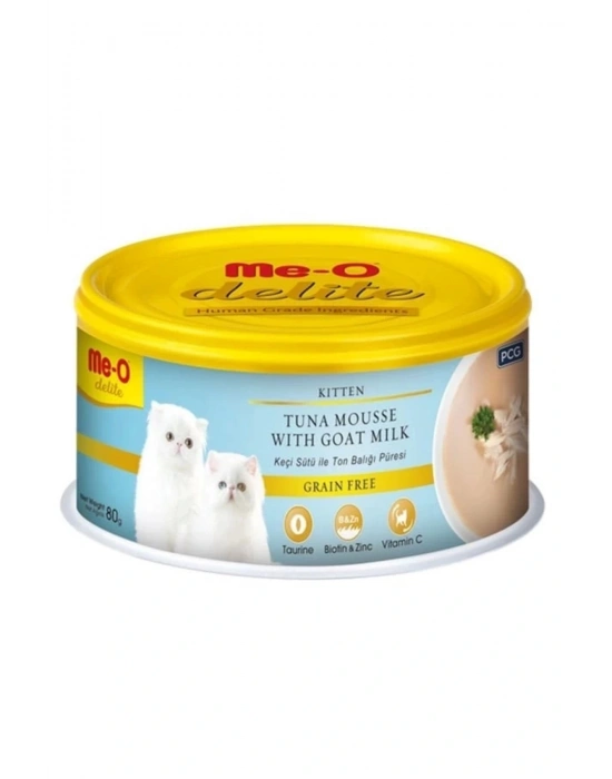 Meo Delite Tahılsız Keçi Sütlü Ve Ton Balıklı Yavru Konserve Kedi Maması 80 Gr