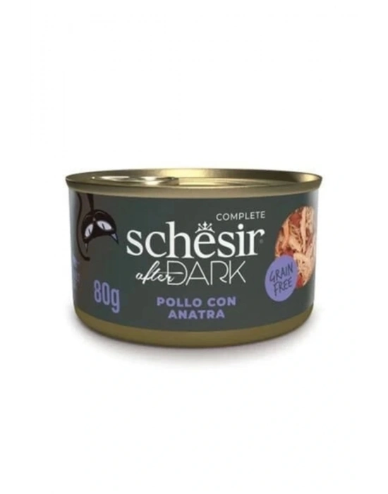 Schesir After Dark Et Suyu Içinde Tavuklu Ve Ördekli Yetişkin Kedi Konservesi 80 Gr