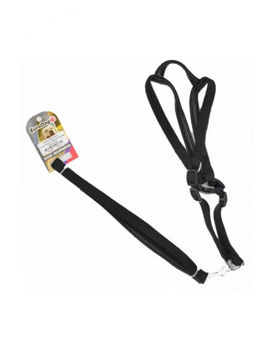 Euro Dog Köpek Uzatma Tasması ve Göğüs Tasması Takımı Siyah 25 Mm 120 Cm