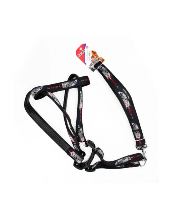 Euro Dog Köpek Uzatma Tasması ve Göğüs Tasması Takımı Siyah 25 Mm 120 Cm
