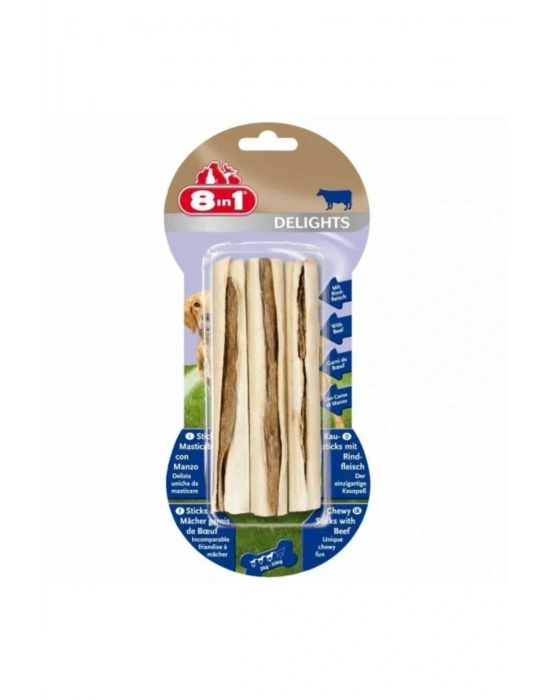 8 In 1 Delights Sticks Biftekli Köpek Kemik Ödülü 3X75 Gr