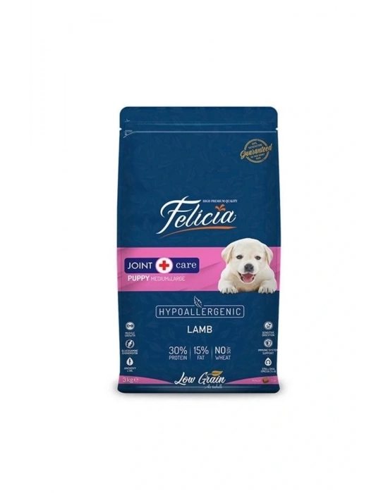 Felicia Düşük Tahıllı Hipoalerjenik Kuzu Etli Orta Ve Büyük Irk Yavru Köpek Maması 3 Kg