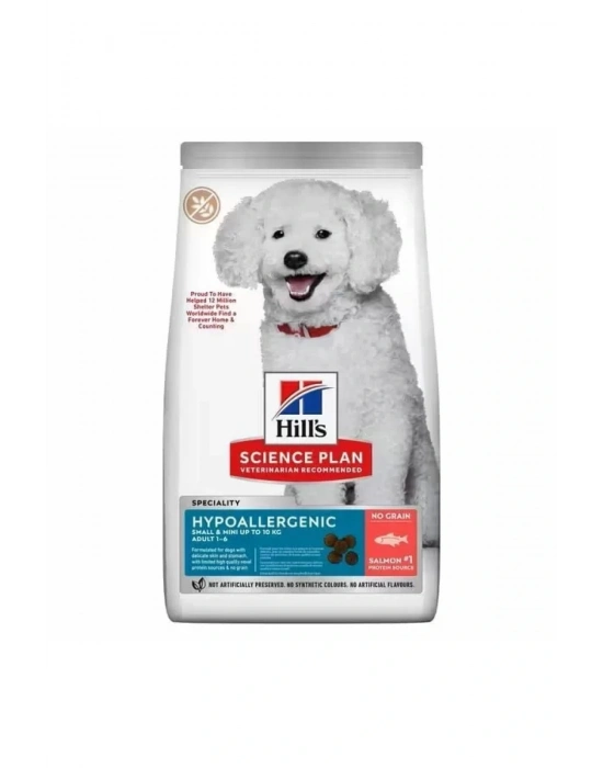 HillS Science Plan Hypoallergenic Somonlu Mini Irk Tahılsız Yetişkin Köpek Maması 6 Kg