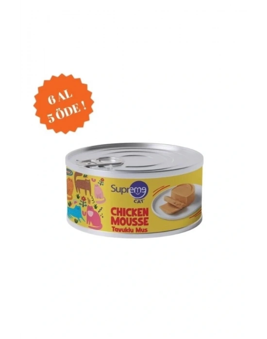 Supreme Cat Püre Tavuklu Yetişkin Konserve Kedi Maması 510 Gr 6 Al 5 Öde