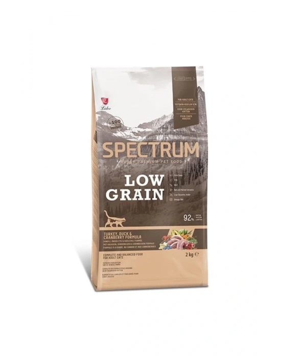 Spectrum Düşük Tahıllı Hindili Ördekli Ve Yaban Mersinli Yetişkin Kedi Maması 2 Kg