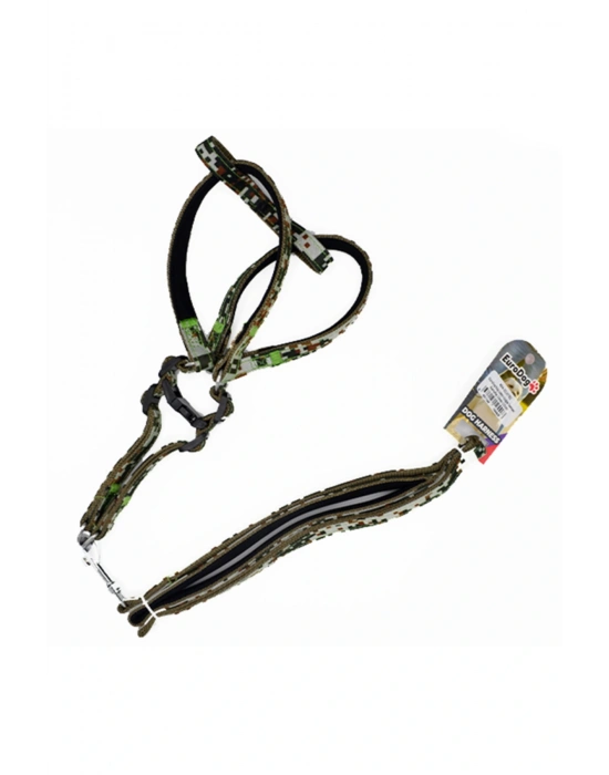 Euro Dog Köpek Uzatma Tasması ve Göğüs Tasması Takımı Kamuflaj 15 Mm 120 Cm