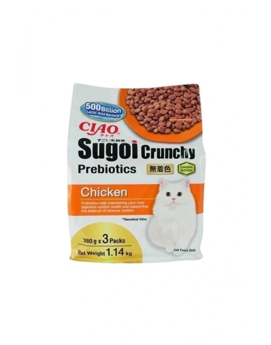 Inaba Ciao Sugoi Crunchy Tavuklu Prebiyotik Kedi Maması 380 Gr 3 Adet
