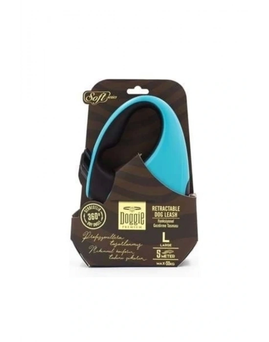 Doggie Soft Otomatik Köpek Uzatma Tasması Large Açık Mavi 50 Kg 5 Mt