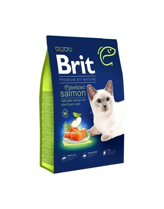 Brit Premium By Nature Sterilised Somonlu Kısırlaştırılmış Yetişkin Kedi Maması 8 Kg