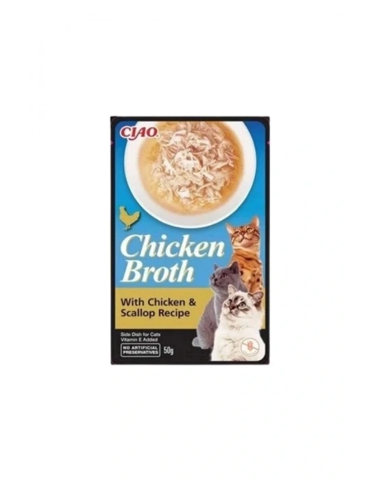 Inaba Ciao Chicken Broth Tavuk Sulu Ve Deniz Taraklı Kedi Çorbası 50 Gr