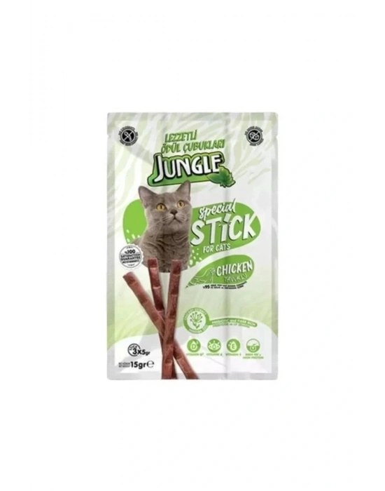 Jungle Tavuklu Stick Kedi Ödülü 3 Adet 5 Gr