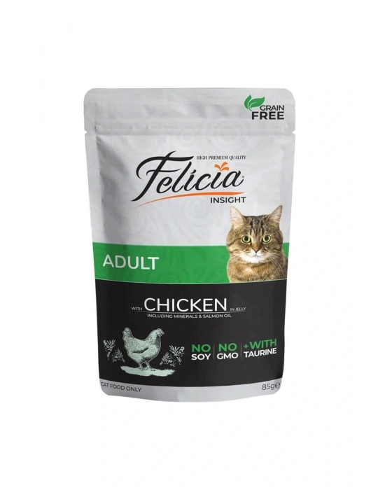 Felicia Tahılsız Tavuklu Pouch Yetişkin Konserve Kedi Maması 85 Gr