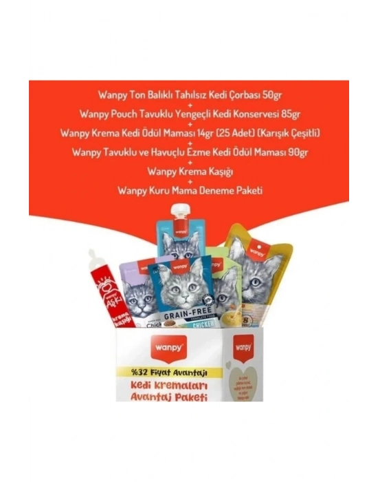 Wanpy Karışık Lezzetler Avantaj Paketi Sıvı Kedi Ödül Maması Karışık 5 Adet