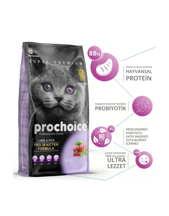 Pro Choice Pro 38 Kitten Kuzu Etli Yavru Kedi Maması 15 Kg