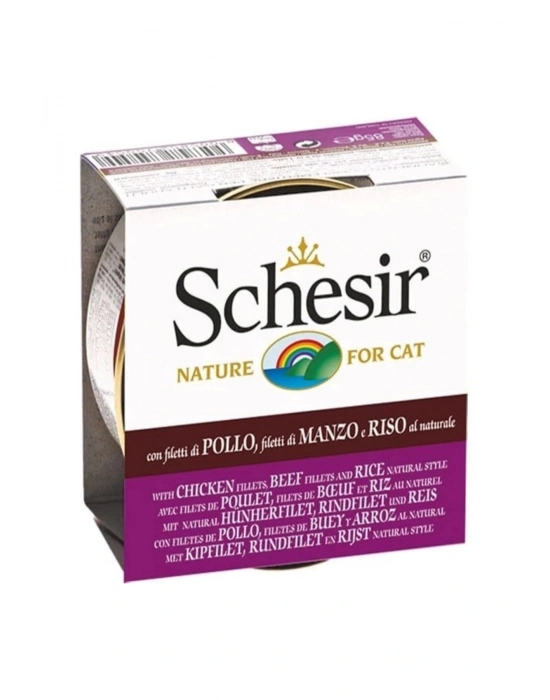 Schesir Tavuk Ve Sığır Etli Naturel Konserve Kedi Maması 85 Gr