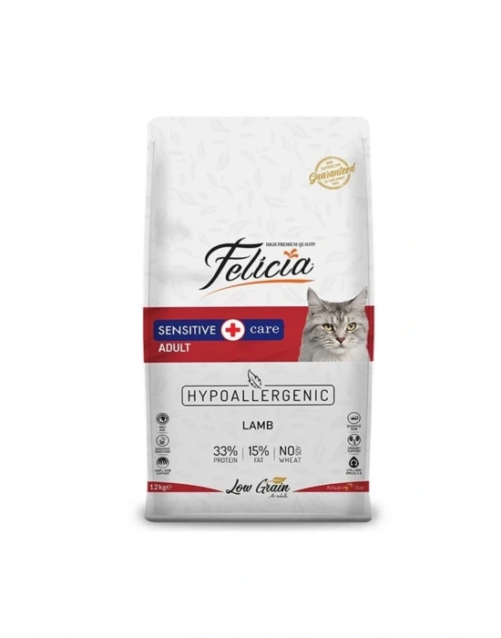 Felicia Düşük Tahıllı Hipoalerjenik Kuzu Etli Yetişkin Kedi Maması 12 Kg
