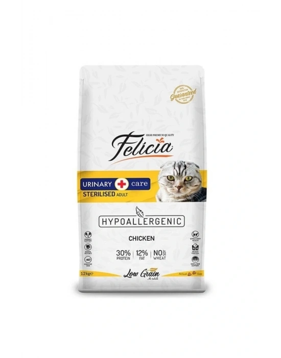 Felicia Düşük Tahıllı Hipoalerjenik Tavuklu Kısırlaştırılmış Kedi Maması 12 Kg
