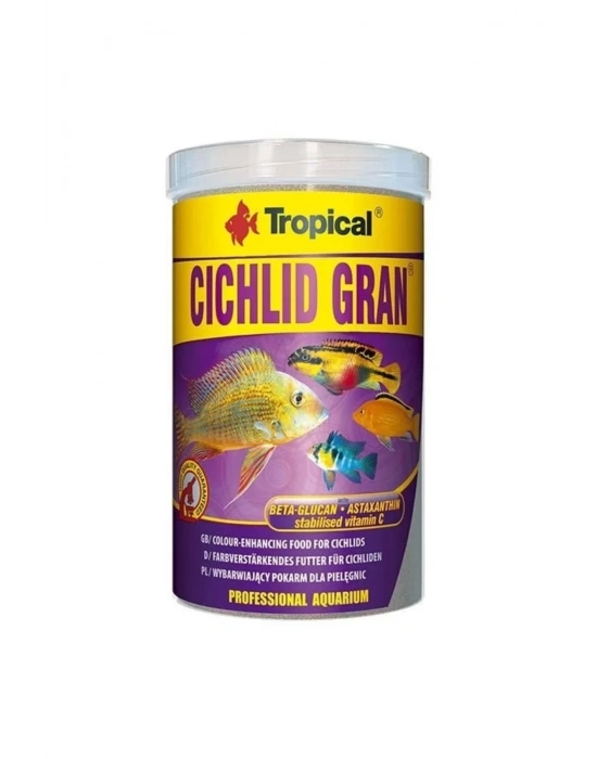 Tropical Cichlid Gran Cichlid Balıkları Için Renklendirici Granül Balık Yemi 250 Ml 138 Gr