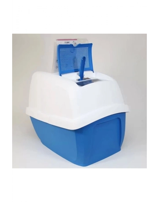 İmac Maddy Junior Üstü Açılır Kapalı Kedi Tuvaleti Mavi 57X43X41 Cm