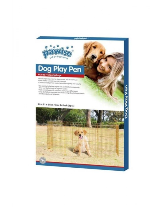 Metal Köpek Oyun Bahçesi Çiti 8 Parça 91X60 Cm