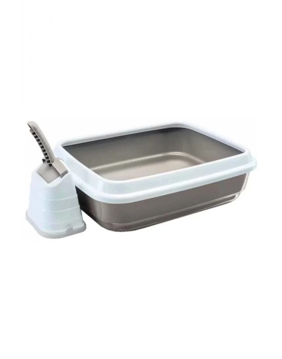 İmac Duo Kürekli Açık Kedi Tuvaleti Gri 50X40X15 Cm