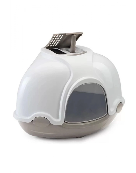 İmac Ginger Kapalı Kedi Tuvaleti Beyaz/Gri 52X52X44.5 Cm