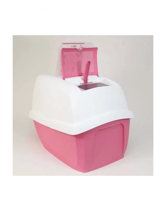 İmac Maddy Junior Üstü Açılır Kapalı Kedi Tuvaleti Pembe 57X43X41 Cm