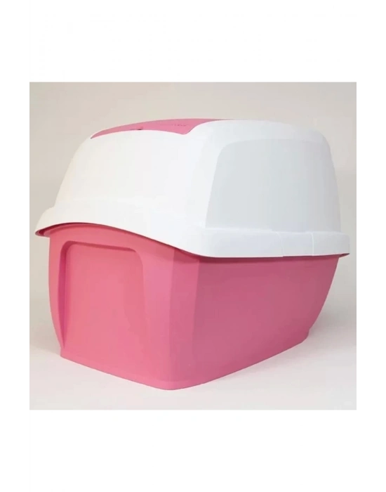 İmac Maddy Junior Üstü Açılır Kapalı Kedi Tuvaleti Pembe 57X43X41 Cm