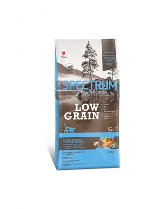 Spectrum Low Grain Somonlu Hamsili Ve Kızılcıklı Düşük Tahıllı Yetişkin Kedi Maması 12 Kg