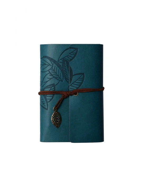 Yaprak Desenli Deri Defter - Lisinya