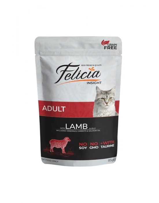 Felicia Tahılsız Kuzu Etli Pouch Yetişkin Konserve Kedi Maması 85 Gr