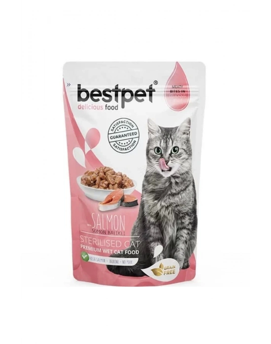 Bestpet Sterilised Jelly Pouch Somonlu Kedi Maması 85 Gr