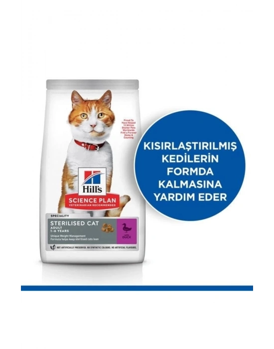 Hills Young Sterilised Ördekli Kısırlaştırılmış Kedi Maması 8+2 Kg