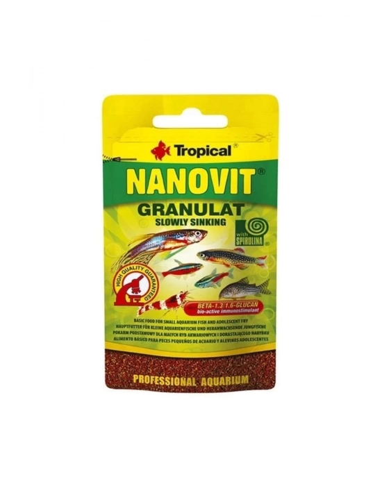 Tropical Nanovit Granulat Balıkları için Granül Balık Yemi 10 Gr