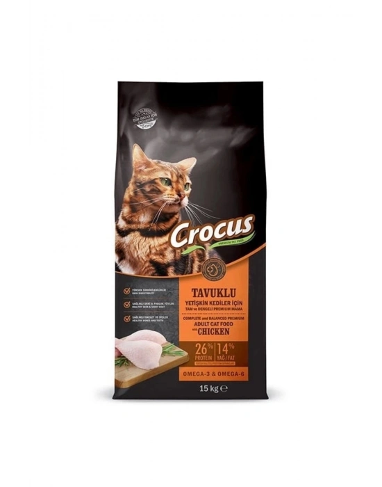 Crocus Adult Tavuklu Yetişkin Kedi Maması 15 Kg