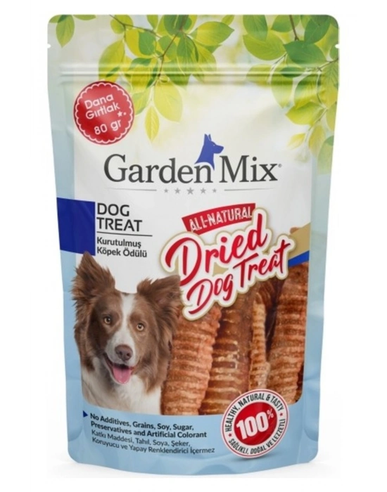 Garden Mix Kurutulmuş Dana Gırtlak Köpek Ödül Maması 80 Gr