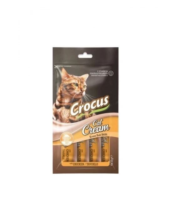 Crocus Tavuklu Sıvı Kedi Ödül Maması 15 Gr 4 Adet