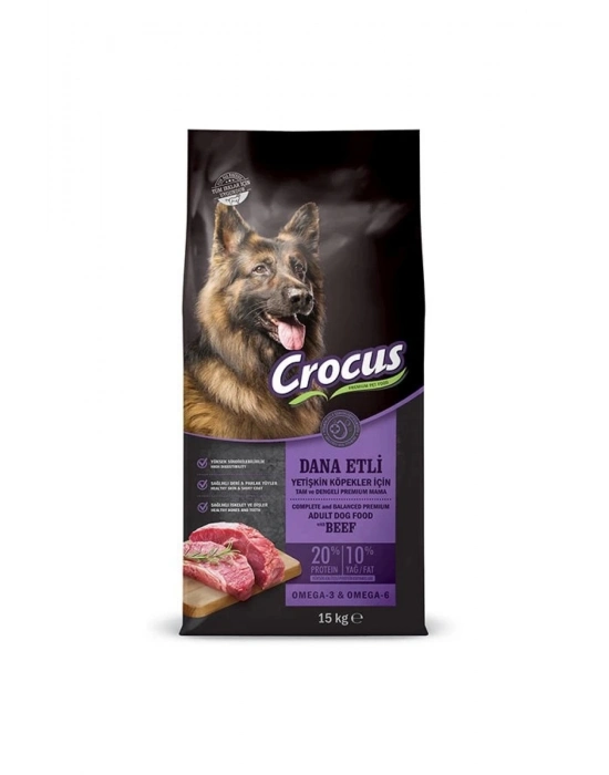 Crocus Adult Biftekli Ve Pirinçli Yetişkin Köpek Maması 15 Kg