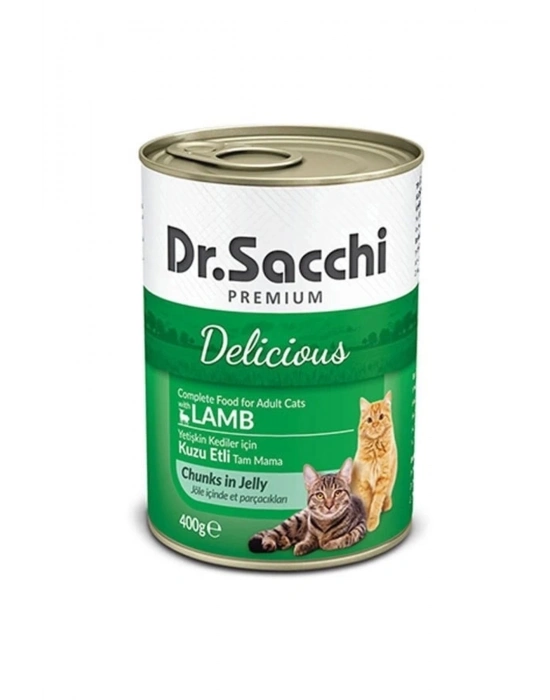 Dr.Sacchi Kuzu Etli Yetişkin Konserve Kedi Maması 400 Gr