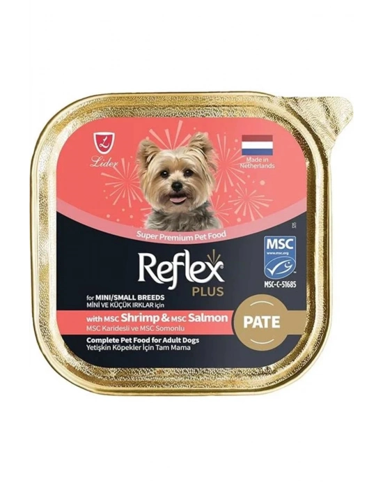 Plus Pate Karidesli Ve Somonlu Küçük Irk Yetişkin Konserve Köpek Maması 85 Gr