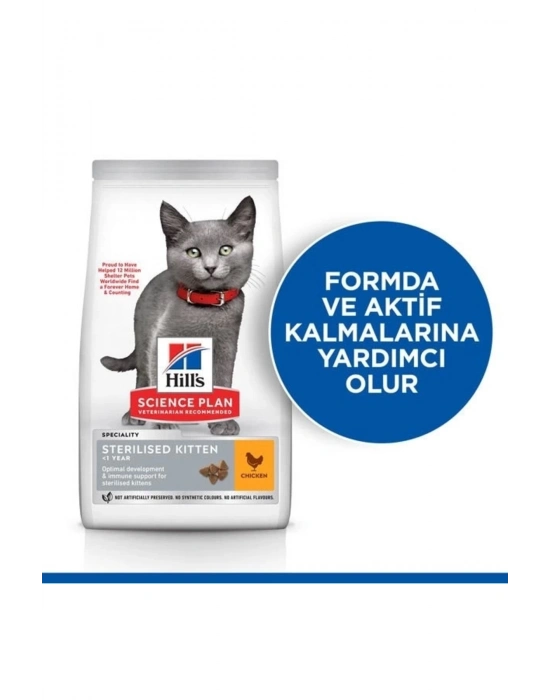 Hills Sterilised Kitten Tavuklu Kısırlaştırılmış Yavru Kedi Maması 1.5 Kg
