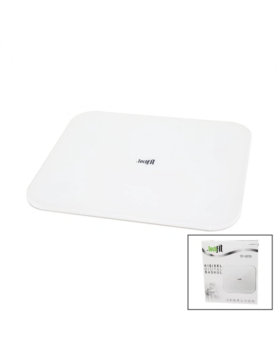 Gizli Ekran -soft Beyaz Cam Zemin Dijital Baskül Terazi 180kg Sensör -led Ekran -oda℃ Tf-1070
