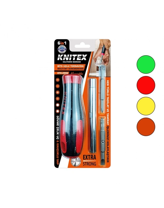 6ın1 - Çıkar Tak Kauçuklu Bits Uçlu Tornavida